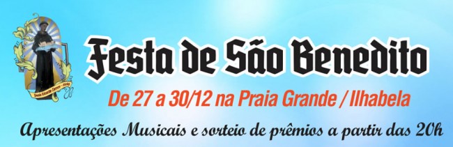 Ilhabela terá Festa de São Benedito na Praia Grande com atrações musicais e show de prêmios